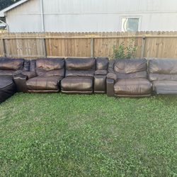 Leather Recliner Sectional