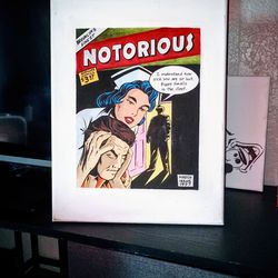 ONE OF A KIND !!! Hand Painted Comic Strip  of "Notorious BIG"