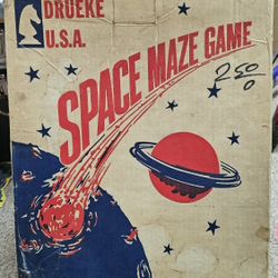 Vintage Drueke U.S.A. Space Maze Game Steel Marble Tilt No. 1960 RARE
