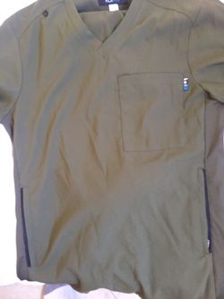 Koi Lite Athletic fit mens olive green scrubs sz S