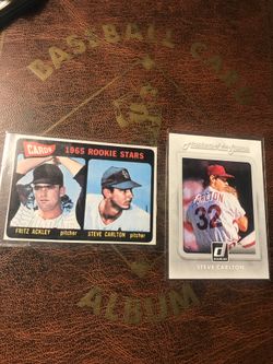 2001 (REPRINT) of 1965 Topps Rookie Stars ⭐️Steve Carlton⭐️ Card # 477 & Steve Carlton 2016 Donruss Baseball Masters Of The Game # MG5