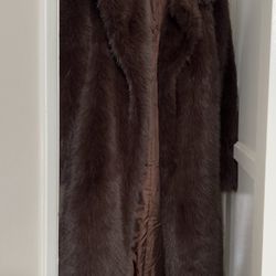 Womens Long Faux Fur Coat