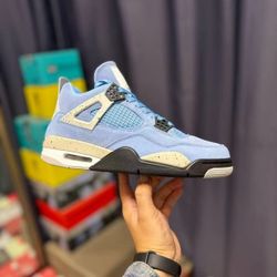 Jordan Air Jordan 4 "University Blue" Lightweight Woven Mid-top Retro Basketball Shoes for Men, University Blue