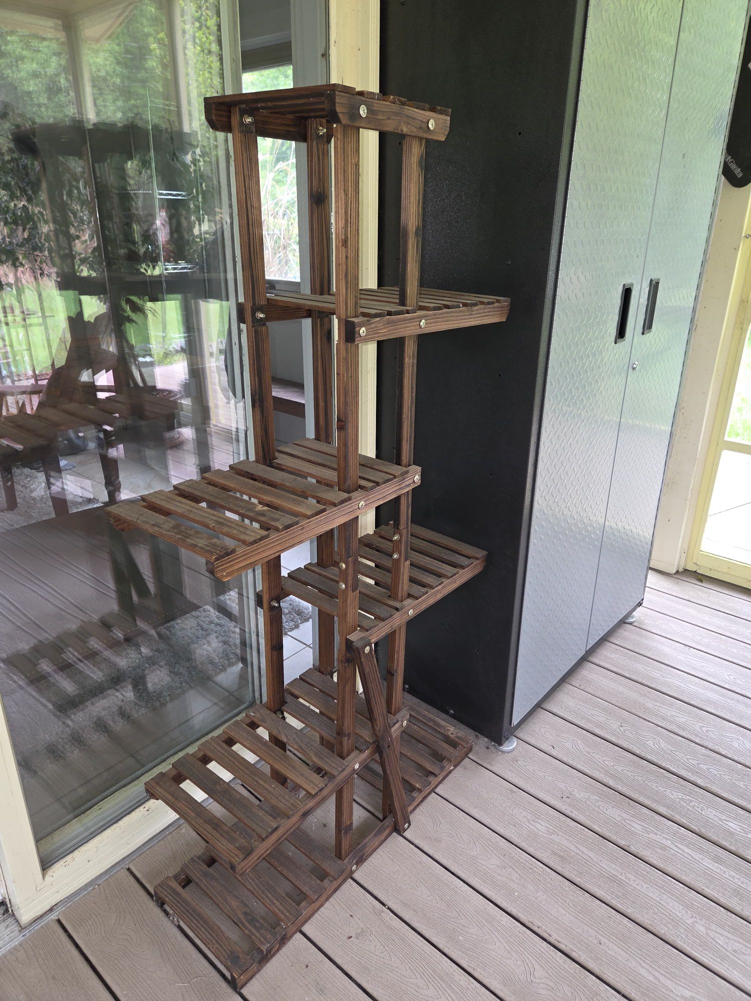 Indoor Or Outdoor Wooden Flower Rack