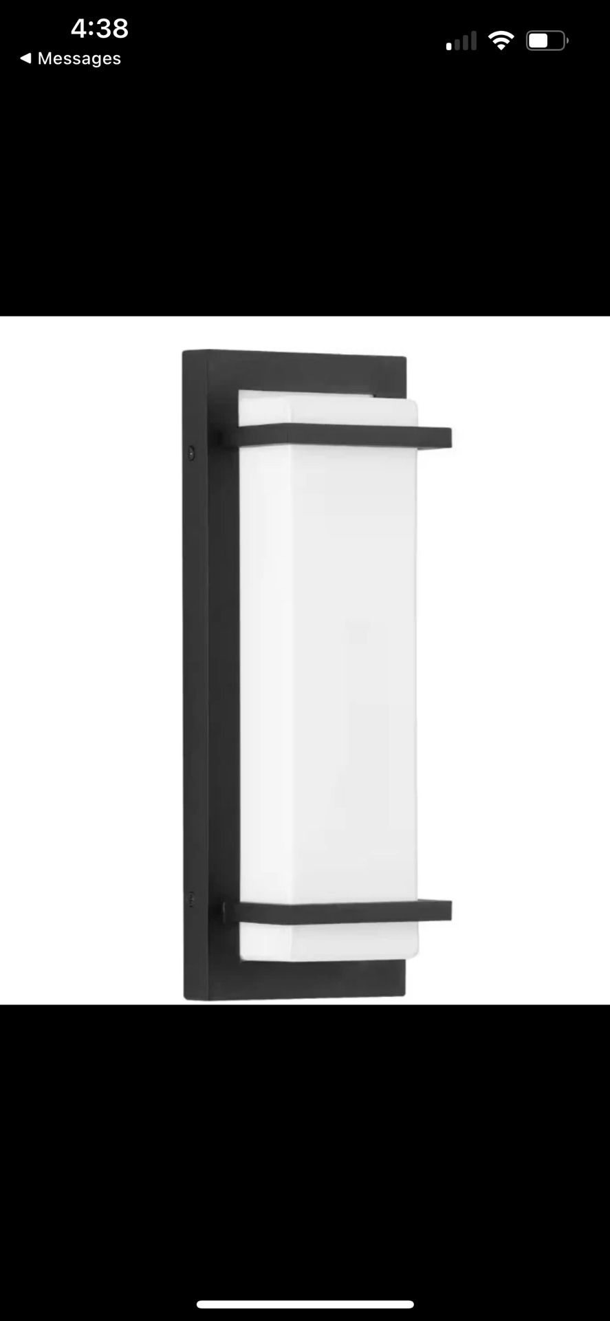 Progress Lighting Z-1080 LED Textured Black White Acrylic Shade Wall Sconce