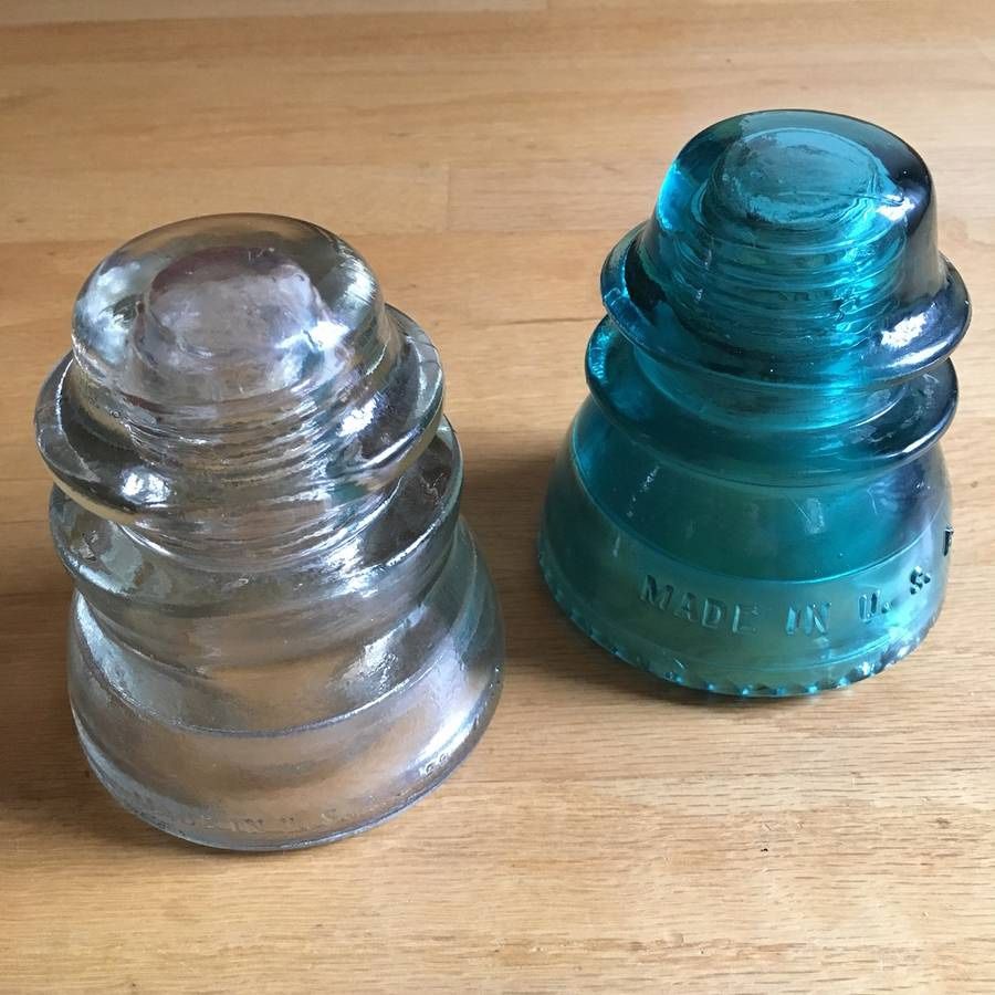 Lot of 2 Vintage Glass Insulators