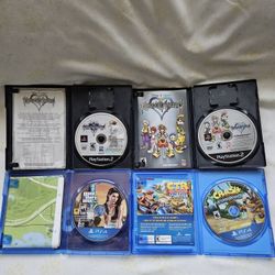 Ps2 Video Games KingdomHearts I-II Both Discs Have Some Scratches But Playable $15 Each, Ps4 GTA V $10,Crash Bandicoot N-Sane Trilogy $20 Clean Discs 