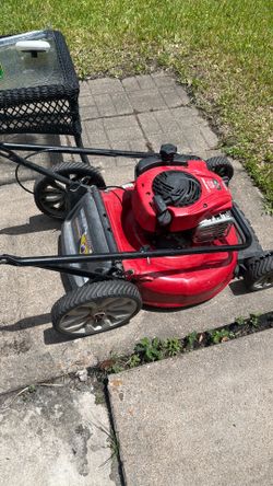 Red Gas-Powered Push Lawn Mower
