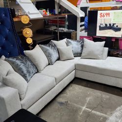 Beautiful Grey Velvet Sectional Best Prices In Dallas 