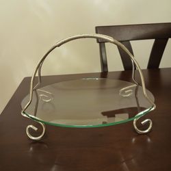 Set Of 2: 2-Tier Glass Serving Stand