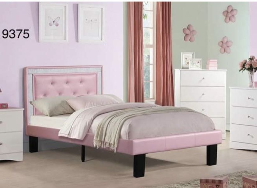 Twin New Platform Bed With Nice Orthopedic Supreme , Bamboo Top Mattress 