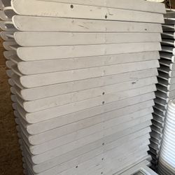 White Resin Folding Chairs – Used Condition – For Sale