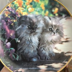 Vintage Porcelain Decorative Cat Plate 