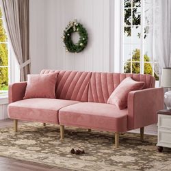 Velvet Convertible sofa 74.8”