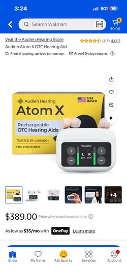 Audien Atom X OTC Hearing Aid CHEAP!!