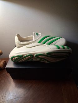 Adidas White Green Stripe Slip-On Sneakers