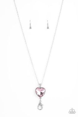 Paparazzi Pink Heart Lanyard Necklace