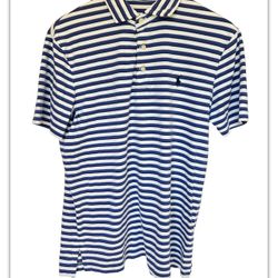 Polo Ralph Lauren Men's Shirt Small S Blue Navy White Pony Casual Rugby  