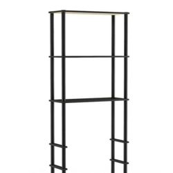 Furinno Turn-N-Tube Espresso/Black 64.57 in. Toilet Space Saver with 3-Shelves