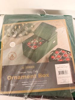 Zober Premium Heavy Duty Ornament Storage Box