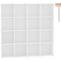 C&AHOME Cube Storage Organizer, 16-Cube Shelves Units, Plastic Storage Cubes, DIY Closet Organizer, Modular Closet Storage Shelves Ideal for Home, Bed