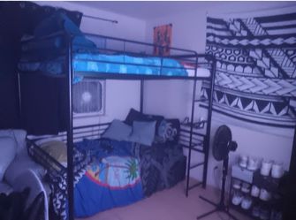 Black Metal loft Bed Frame