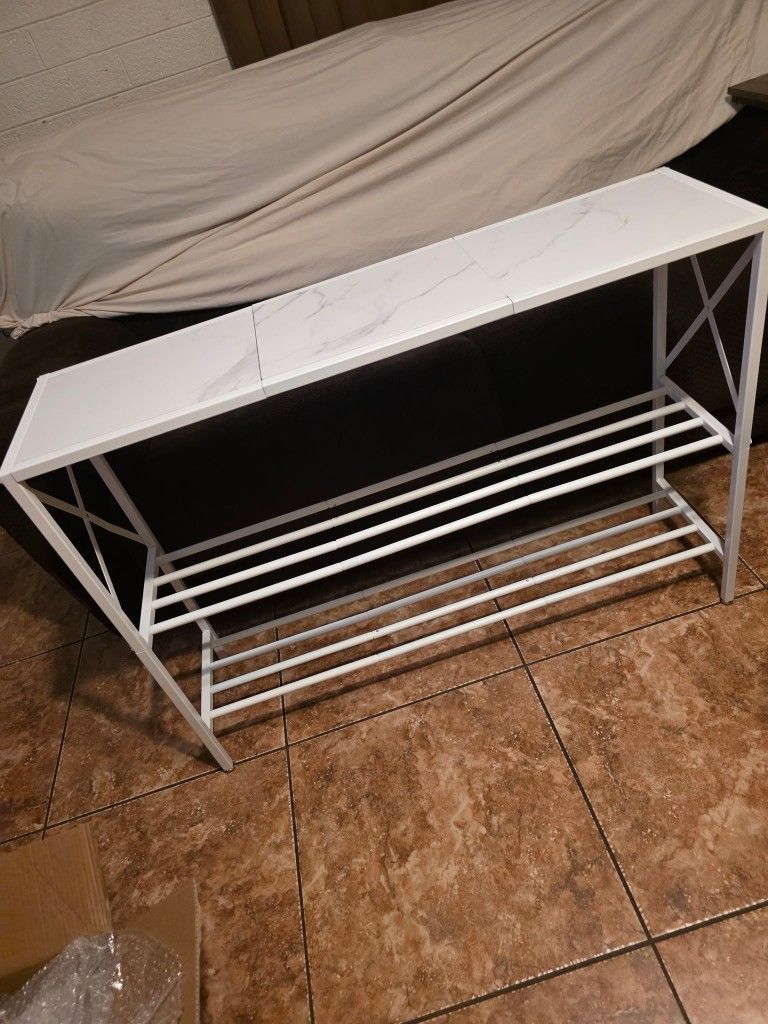 Sofa Table White Metal