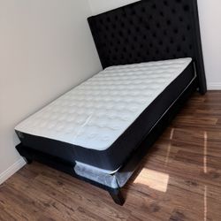 New In Box Queen Bed Frame With Mattress (Read Description Below)