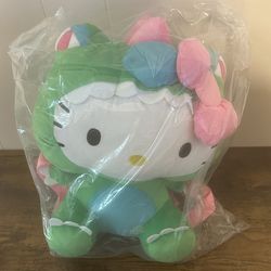 Sanrio Hello Kitty Green Dragon Doll Costume 15" Plush Backpack NWT