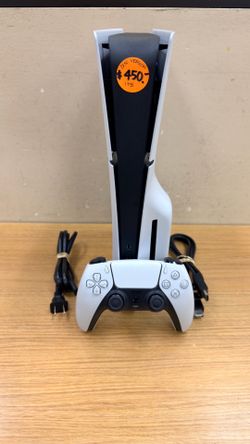 PLAYSTATION 5 SLIM DISC VERSION 1TB W/ WHITE CONTROLLER & POWER/HMDI CORDS