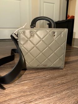 NWT Steve Madden Quilted Olive Green and Black Crossbody Bag