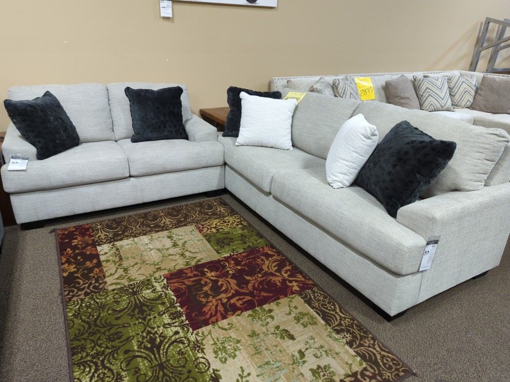 Brand New Modern Light Gray Sofa Loveseat Set