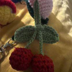 Crochet Cherry 🍒 Keychain