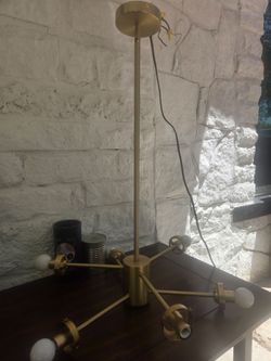 Mid-Century Modern Brass Chandelier