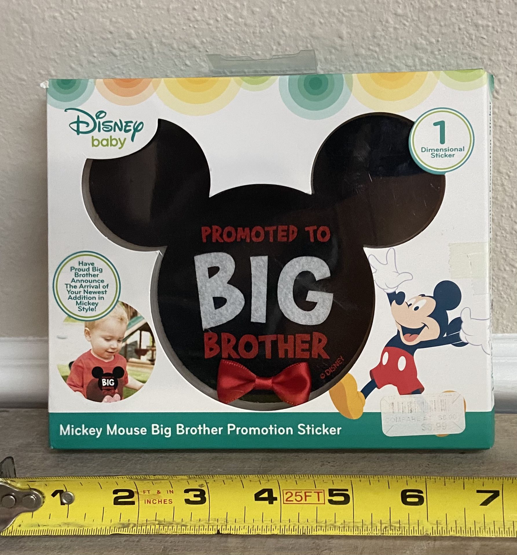 Disney Mickey Promotion Sticker Promoted To Bug Brother Photo Op just $3 xox