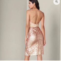 Rose Gold New Backless Sequin Dress sSparkle night out
