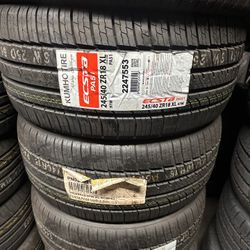 245/40/18 Kumho Set Of 4 New Tires Installed And Balanced