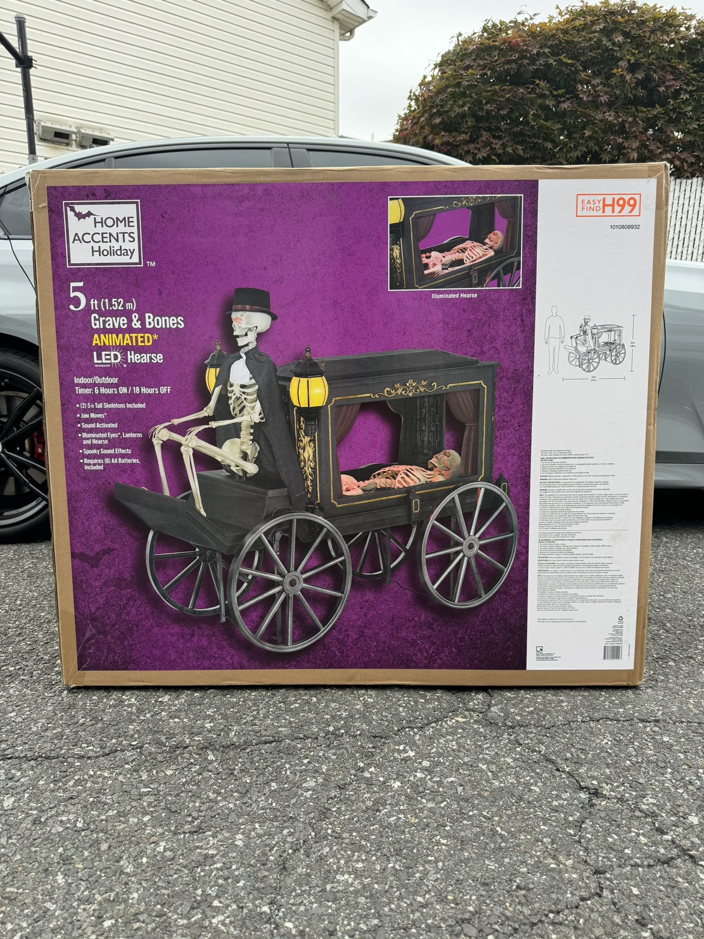 *NEW* Home Depot Halloween Home Accents Holiday 5 ft. Animated LED Hearse