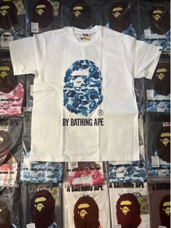 Bape blue camo on white