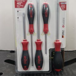 WIHA 5 pc 30273 SOFTFINISH SCREWDRIVER SET SLOTTED & PHILLIPS (New)