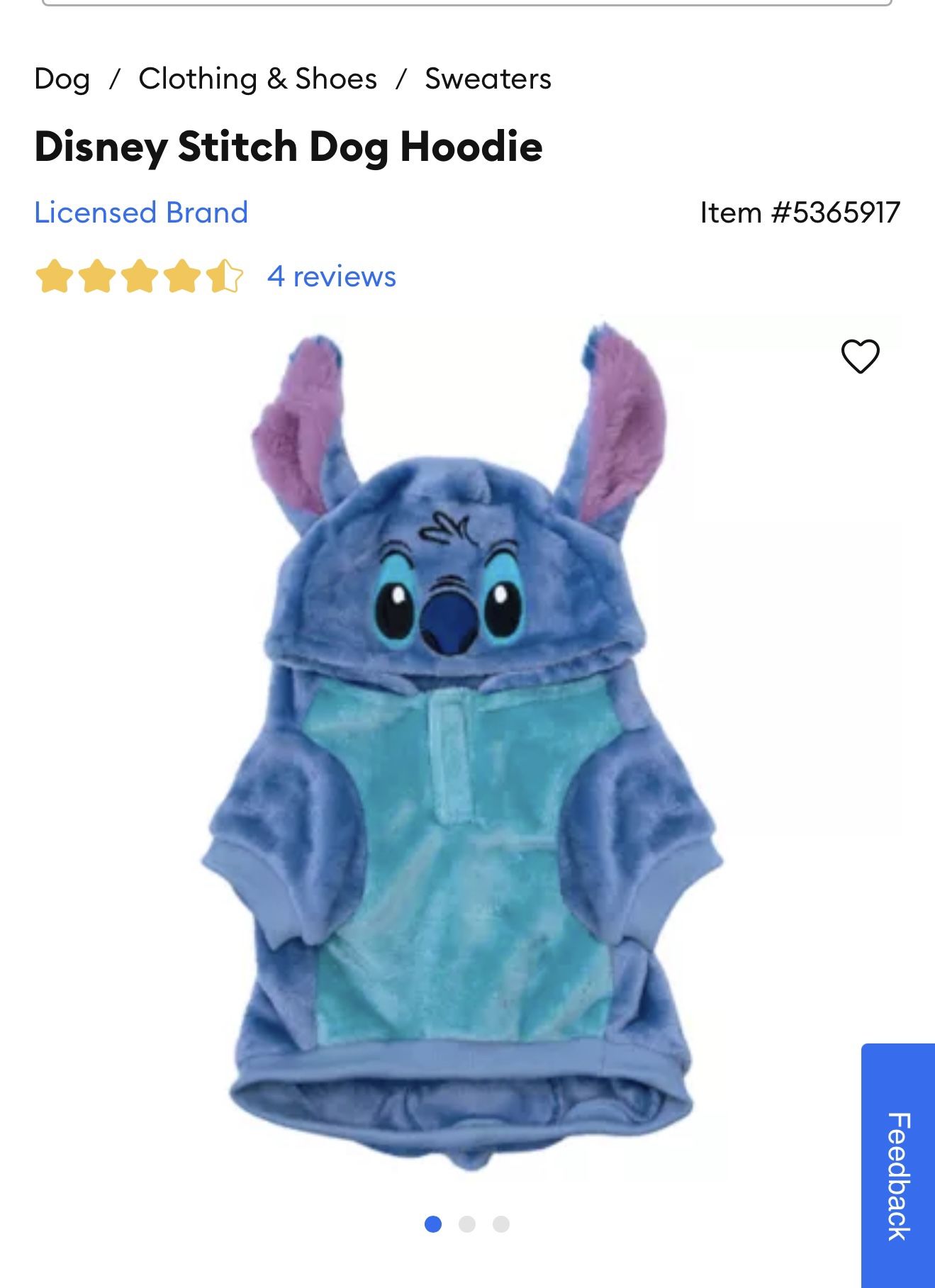 Disney Stitch Dog Hoodie