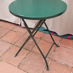 Green metal table 
