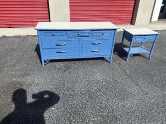 Faux Bamboo Dresser And Nightstand 