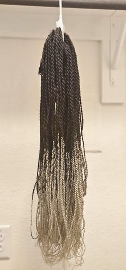 Black And Grey Braid Wig