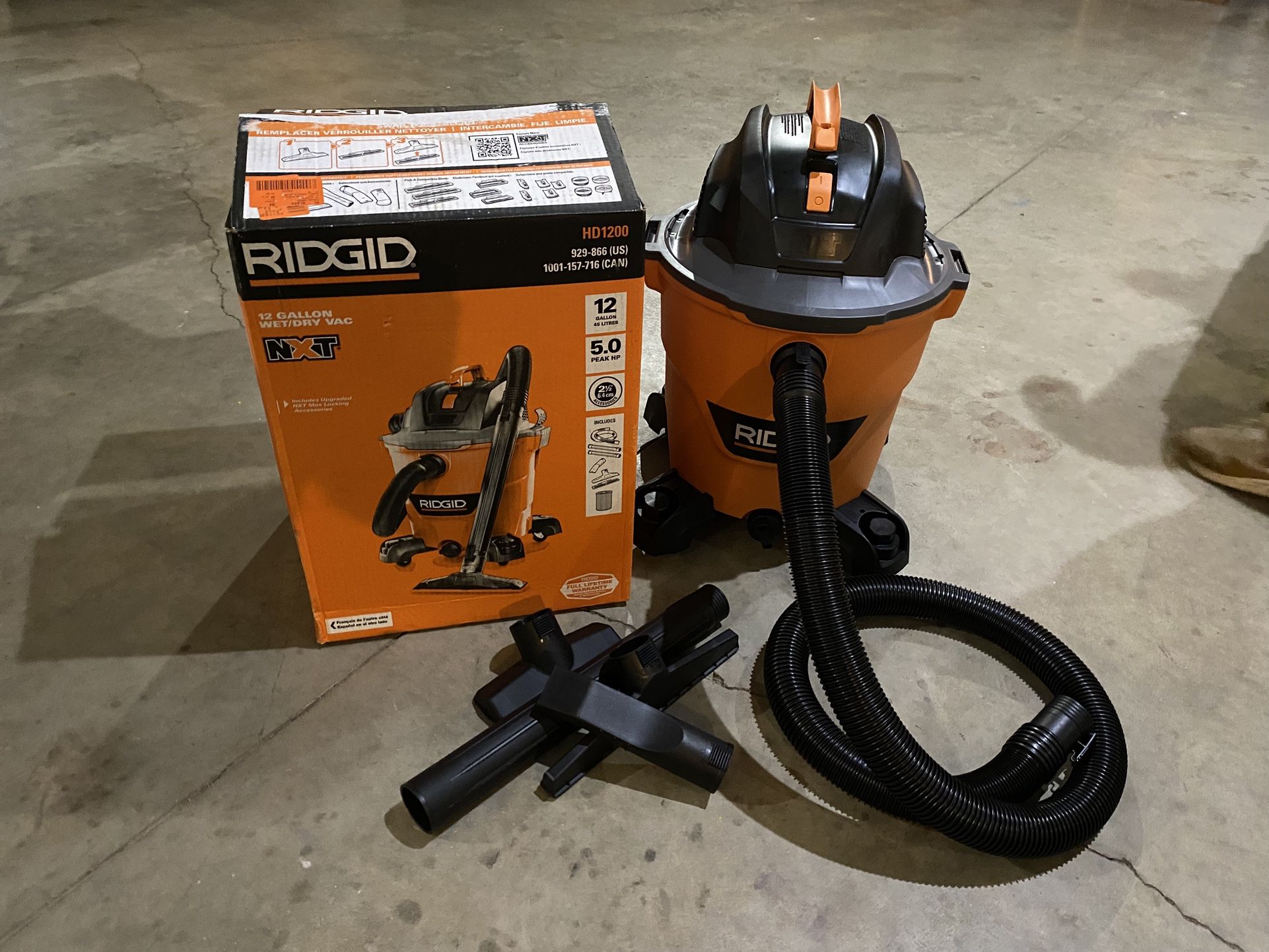 Rigid HD1200 12 Gallon Wet/Dry Shop Vac