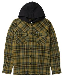 L-R-G Lifted Research Group Hooded Button Up Flannel Shirt Brand New DS