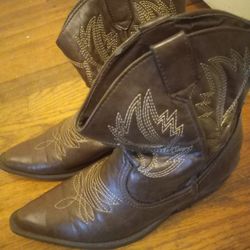 Brown Leather Cowboy Boots 