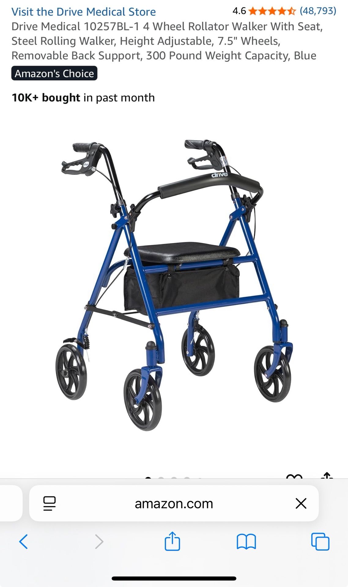 New Drive Medical Rollator Walker W Chair