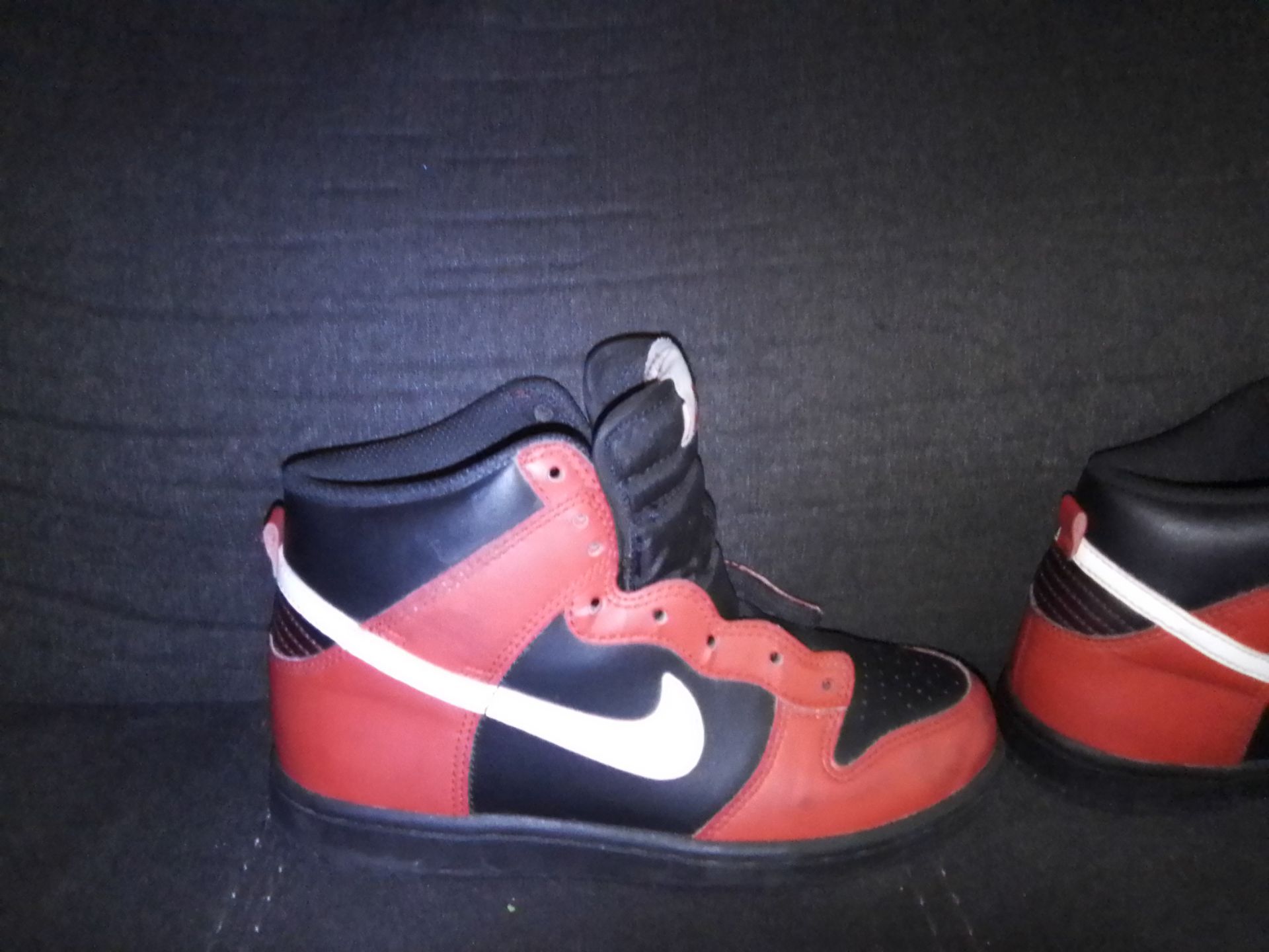 Black red and white Nike
