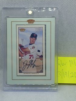 Joe Mauer On Card Rookie Autograph